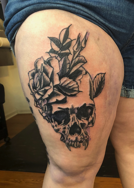 Tattoos - skull and rose - 138962